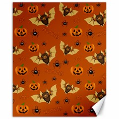 Bat, pumpkin and spider pattern Canvas 16  x 20  