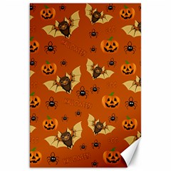 Bat, pumpkin and spider pattern Canvas 20  x 30  