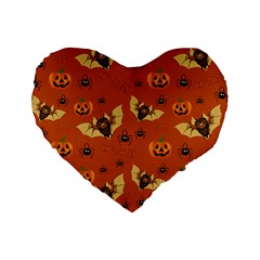 Bat, pumpkin and spider pattern Standard 16  Premium Heart Shape Cushions