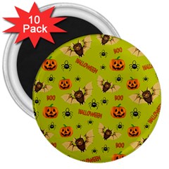 Bat, pumpkin and spider pattern 3  Magnets (10 pack) 