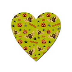 Bat, pumpkin and spider pattern Heart Magnet