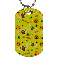 Bat, pumpkin and spider pattern Dog Tag (Two Sides)