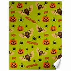 Bat, pumpkin and spider pattern Canvas 12  x 16  