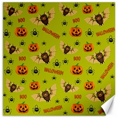 Bat, pumpkin and spider pattern Canvas 16  x 16  