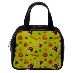 Bat, pumpkin and spider pattern Classic Handbags (One Side)