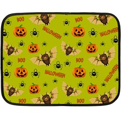 Bat, pumpkin and spider pattern Fleece Blanket (Mini)