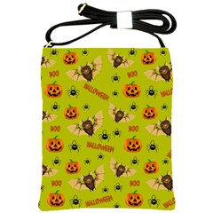 Bat, pumpkin and spider pattern Shoulder Sling Bags