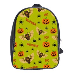 Bat, pumpkin and spider pattern School Bag (XL)