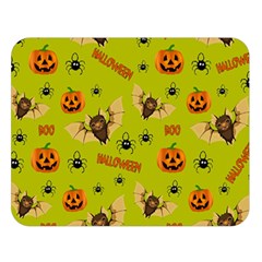 Bat, pumpkin and spider pattern Double Sided Flano Blanket (Large) 