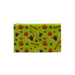 Bat, Pumpkin And Spider Pattern Cosmetic Bag (xs) by Valentinaart