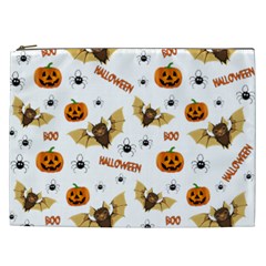 Bat, Pumpkin And Spider Pattern Cosmetic Bag (xxl) 