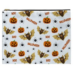 Bat, Pumpkin And Spider Pattern Cosmetic Bag (xxxl)  by Valentinaart