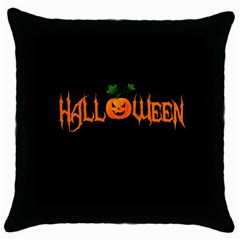 Halloween Throw Pillow Case (black) by Valentinaart