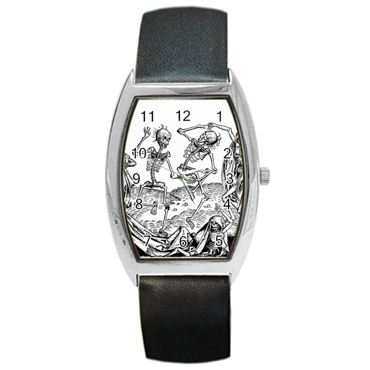 Skeletons - Halloween Barrel Style Metal Watch