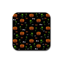 Pumpkins - Halloween Pattern Rubber Square Coaster (4 Pack)  by Valentinaart