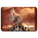 Cute Baby Elephant On A Jetty Large Doormat  30 x20  Door Mat