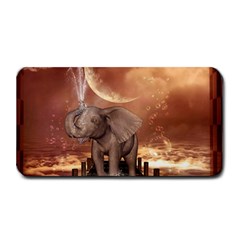 Cute Baby Elephant On A Jetty Medium Bar Mats