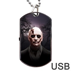 Zombie Dog Tag Usb Flash (one Side) by Valentinaart