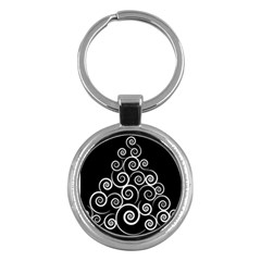 Abstract Spiral Christmas Tree Key Chains (Round) 