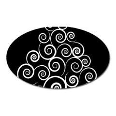 Abstract Spiral Christmas Tree Oval Magnet