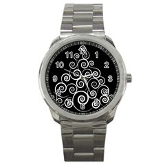 Abstract Spiral Christmas Tree Sport Metal Watch