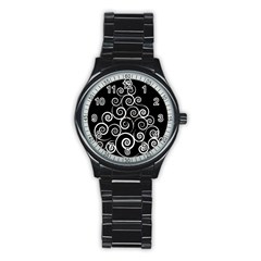 Abstract Spiral Christmas Tree Stainless Steel Round Watch