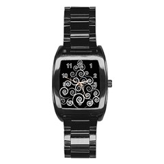 Abstract Spiral Christmas Tree Stainless Steel Barrel Watch