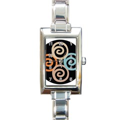 Abroad Spines Circle Rectangle Italian Charm Watch