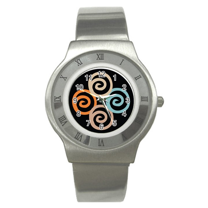 Abroad Spines Circle Stainless Steel Watch