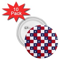 American Flag Star White Red Blue 1 75  Buttons (10 Pack)