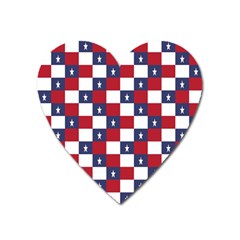 American Flag Star White Red Blue Heart Magnet