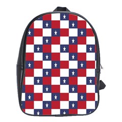 American Flag Star White Red Blue School Bag (large)