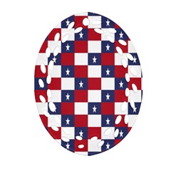 American Flag Star White Red Blue Ornament (oval Filigree) by Mariart