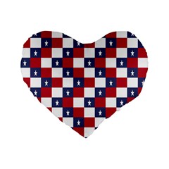 American Flag Star White Red Blue Standard 16  Premium Flano Heart Shape Cushions by Mariart