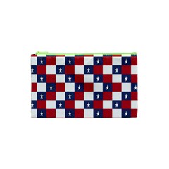 American Flag Star White Red Blue Cosmetic Bag (xs)