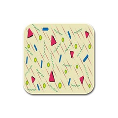 Background  With Lines Triangles Rubber Square Coaster (4 Pack) 