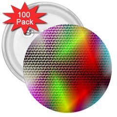 Abstract Rainbow Pattern Colorful Stars Space 3  Buttons (100 Pack) 