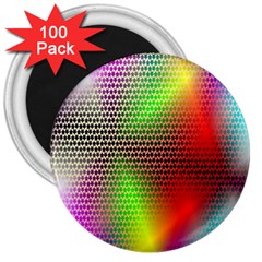 Abstract Rainbow Pattern Colorful Stars Space 3  Magnets (100 Pack)