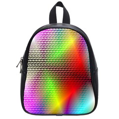 Abstract Rainbow Pattern Colorful Stars Space School Bag (small)