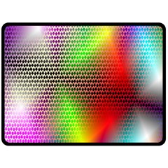 Abstract Rainbow Pattern Colorful Stars Space Double Sided Fleece Blanket (large) 