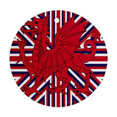 Alternatively Mega British America Red Dragon Ornament (round)