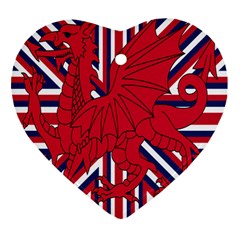 Alternatively Mega British America Red Dragon Ornament (heart)