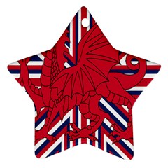 Alternatively Mega British America Red Dragon Ornament (star)