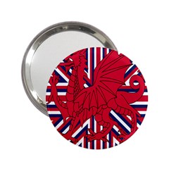 Alternatively Mega British America Red Dragon 2 25  Handbag Mirrors