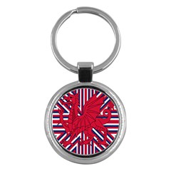 Alternatively Mega British America Red Dragon Key Chains (round) 