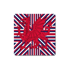 Alternatively Mega British America Red Dragon Square Magnet