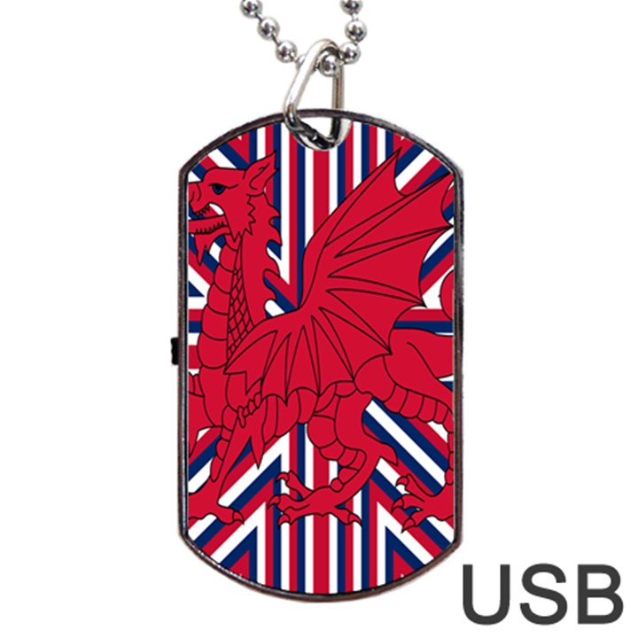 Alternatively Mega British America Red Dragon Dog Tag USB Flash (One Side)