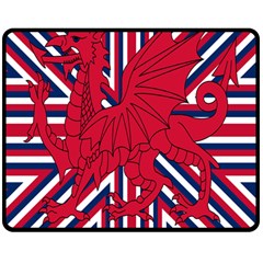 Alternatively Mega British America Red Dragon Double Sided Fleece Blanket (medium)  by Mariart