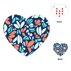 Blue Tossed Flower Floral Playing Cards (heart) 