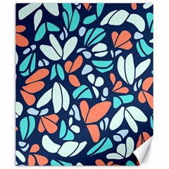 Blue Tossed Flower Floral Canvas 20  X 24   by Mariart